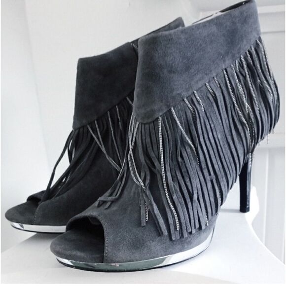 Libby Edelman Bellamy Fringe heeled Bootie
Platform Boho Sz 8 - Picture 1 of 11